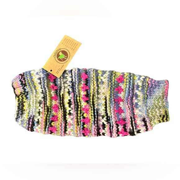 Chilly Dog Hand Knit Wool Dog Sweater Multicolor Size XS for 5-10 Pound Dog NWT - Picture 1 of 5
